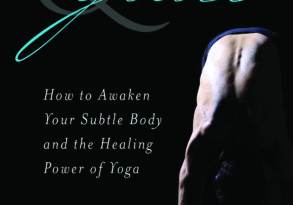 Book cover of "Gravity & Grace" by Peter Manduka featuring a close-up of a person in a yoga pose against a dark background with title text overlay.