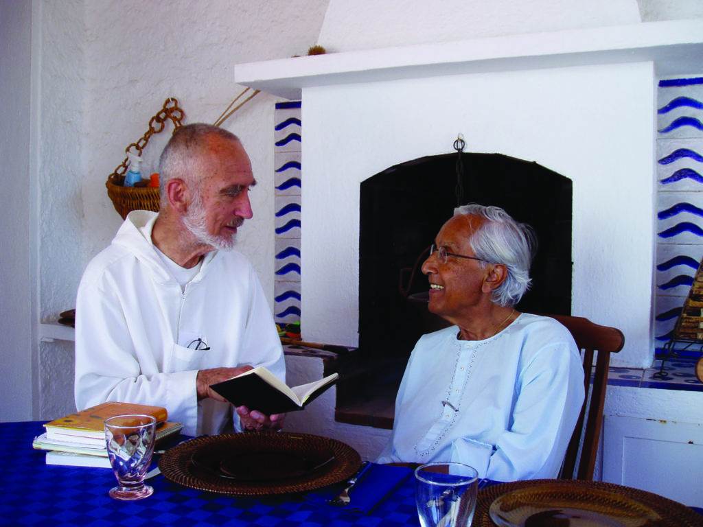 Steindl-Rast chatting with Panikkar in 2005