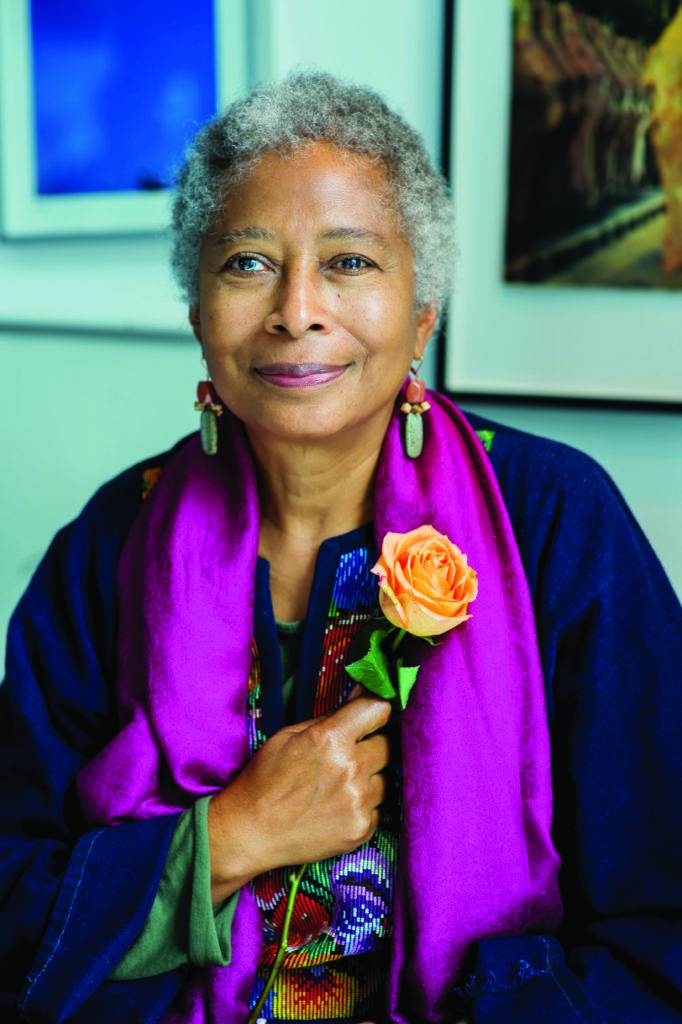 Alice Walker with rose