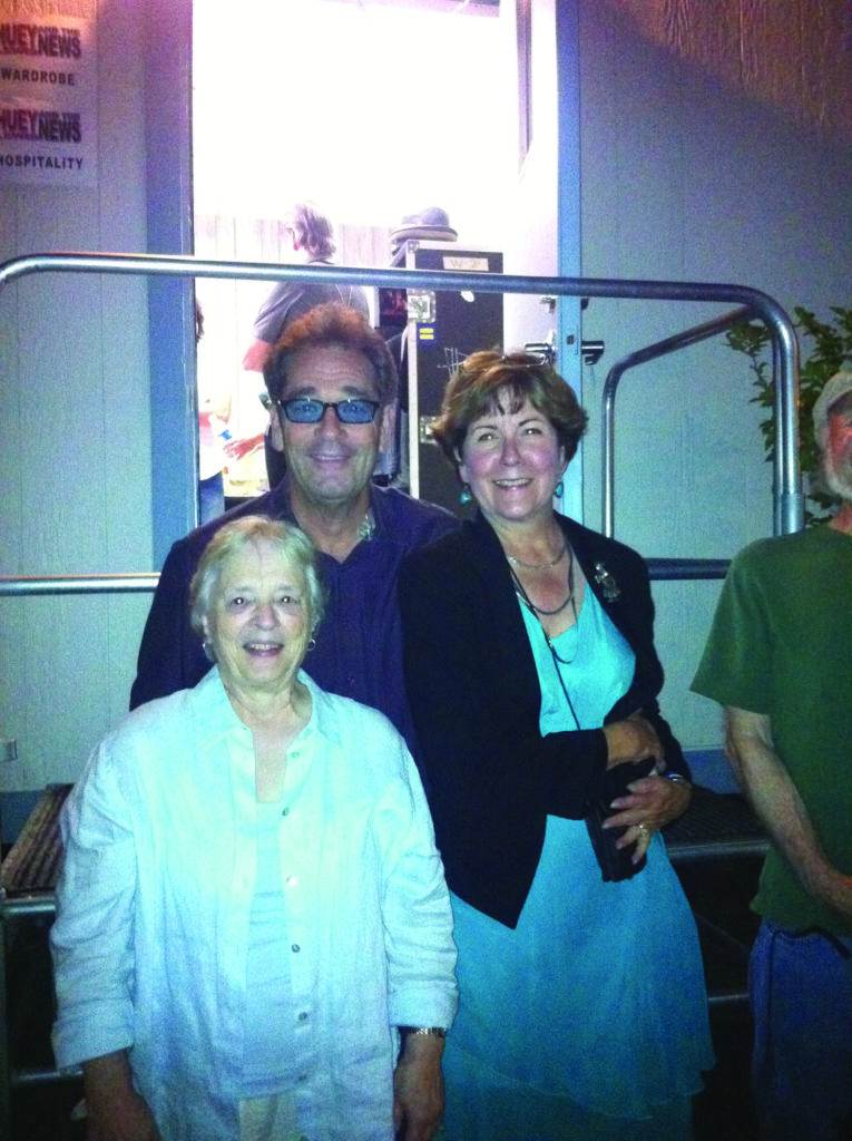 From left: Sue Kesey, Huey Lewis, Nancy Hamren in 2014