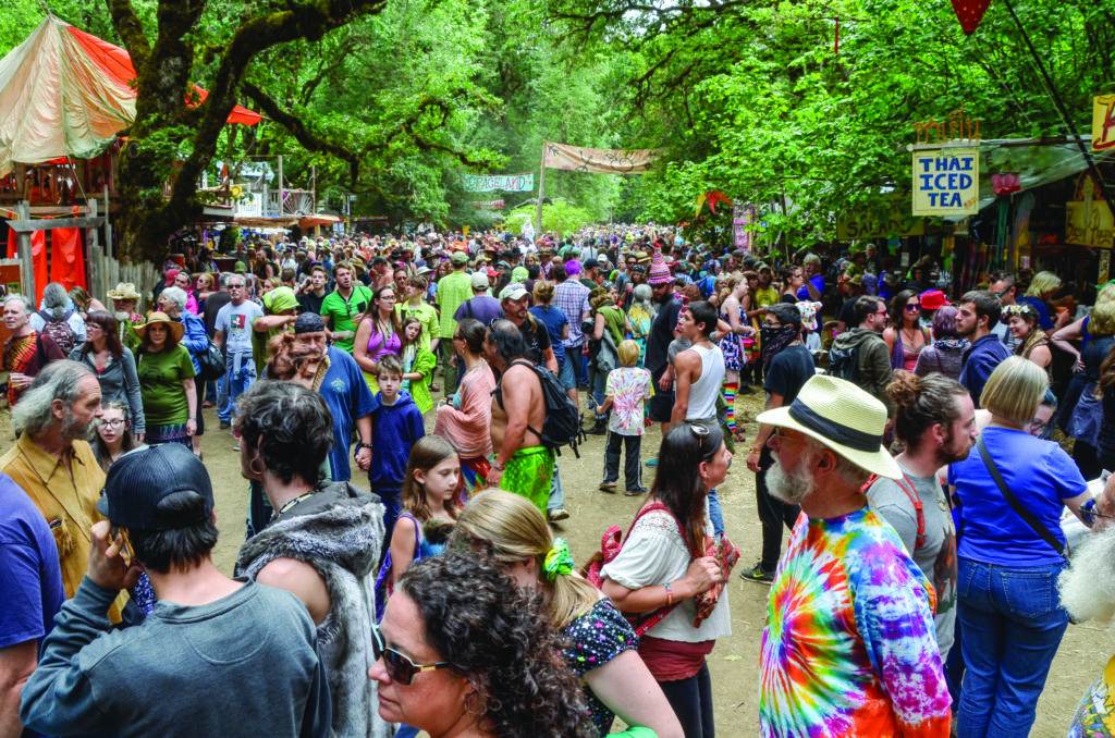 The Oregon Country Fair in 2016. Fairgrounds were paid in part by a 1982 Grateful Dead concert