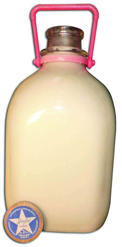 The original Springfield Creamery glass gallon jug from 1960-1969