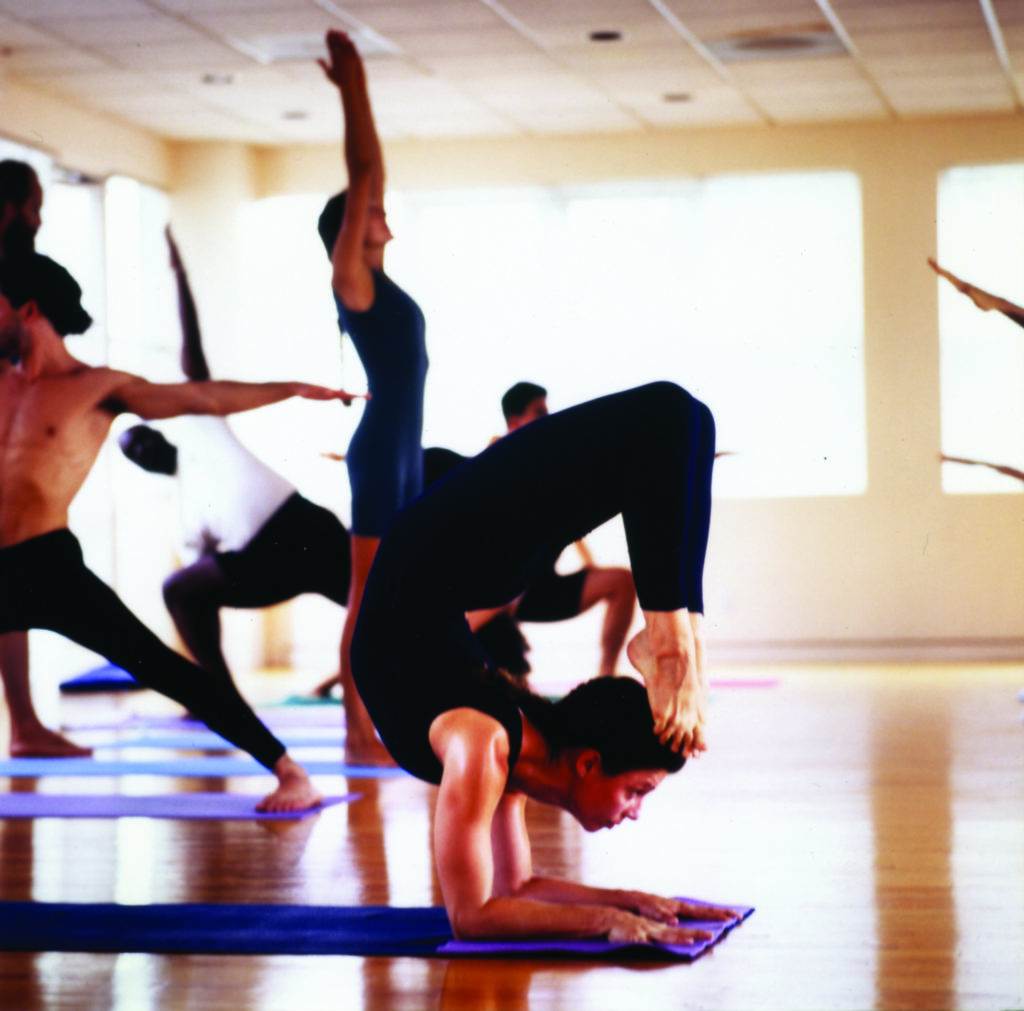 Seane practicing Ashtanga in the early YogaWorks days